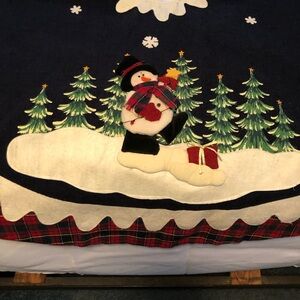 Dan Dee Collectors Choice Vintage 52" Snowman 3-D Appliqué Tree Skirt